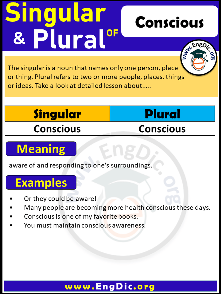 Conscious Plural, What is the plural of Conscious?