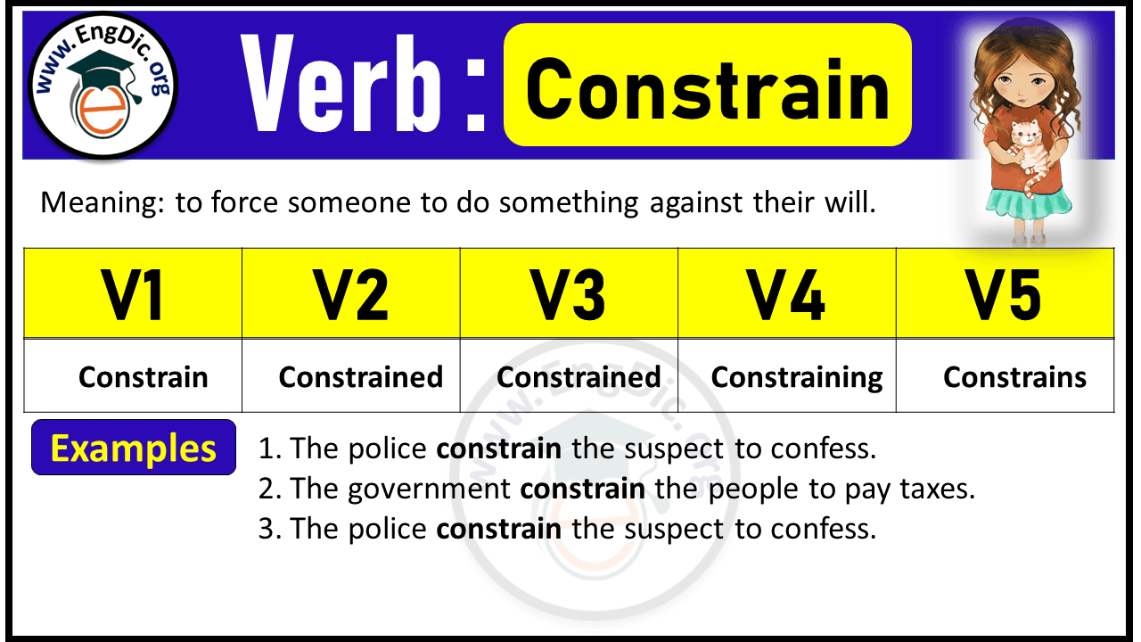 Constrain Past Tense, V1 V2 V3 V4 V5 Forms of Constrain, Past Simple and Past Participle