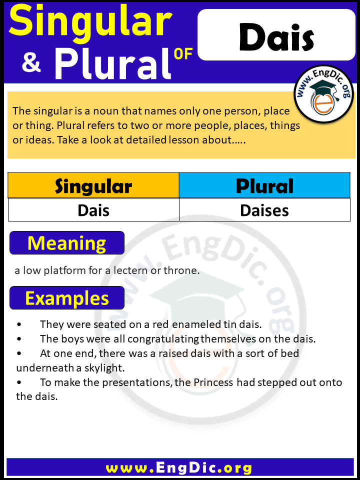 Dais Plural, What is the Plural of Dais?