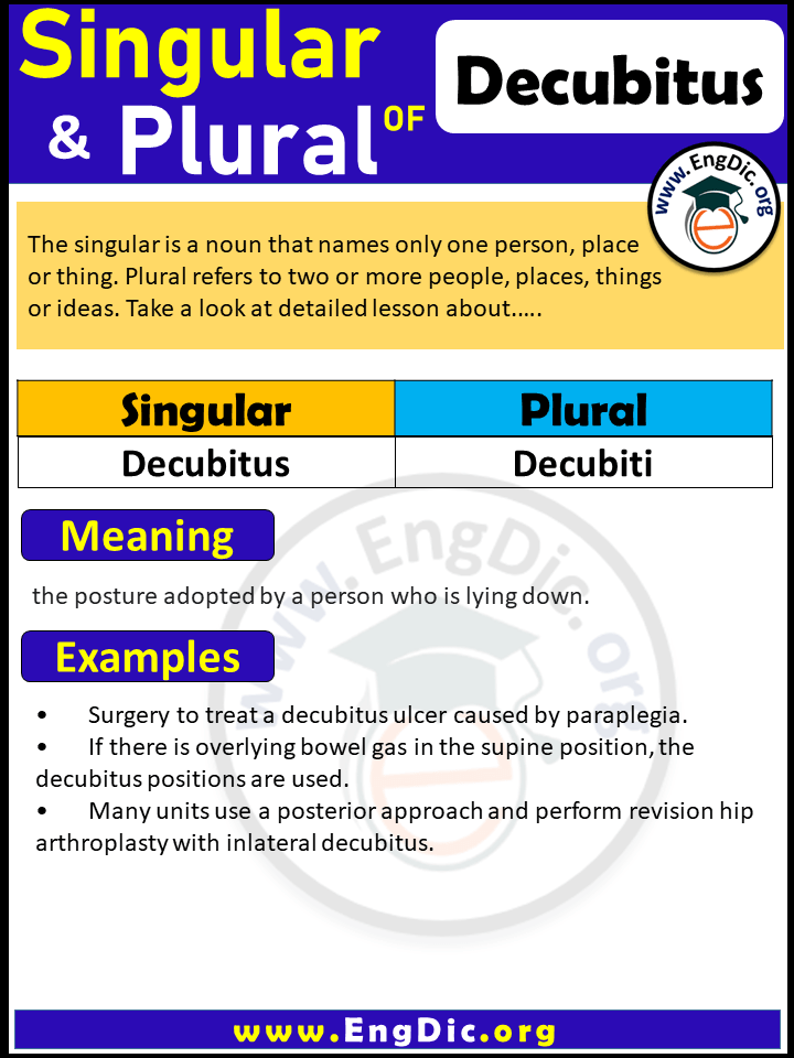 Decubitus Plural, What is the Plural of Decubitus?