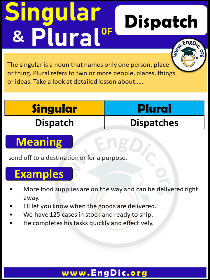 Dispatch Plural, What is the plural of Dispatch?