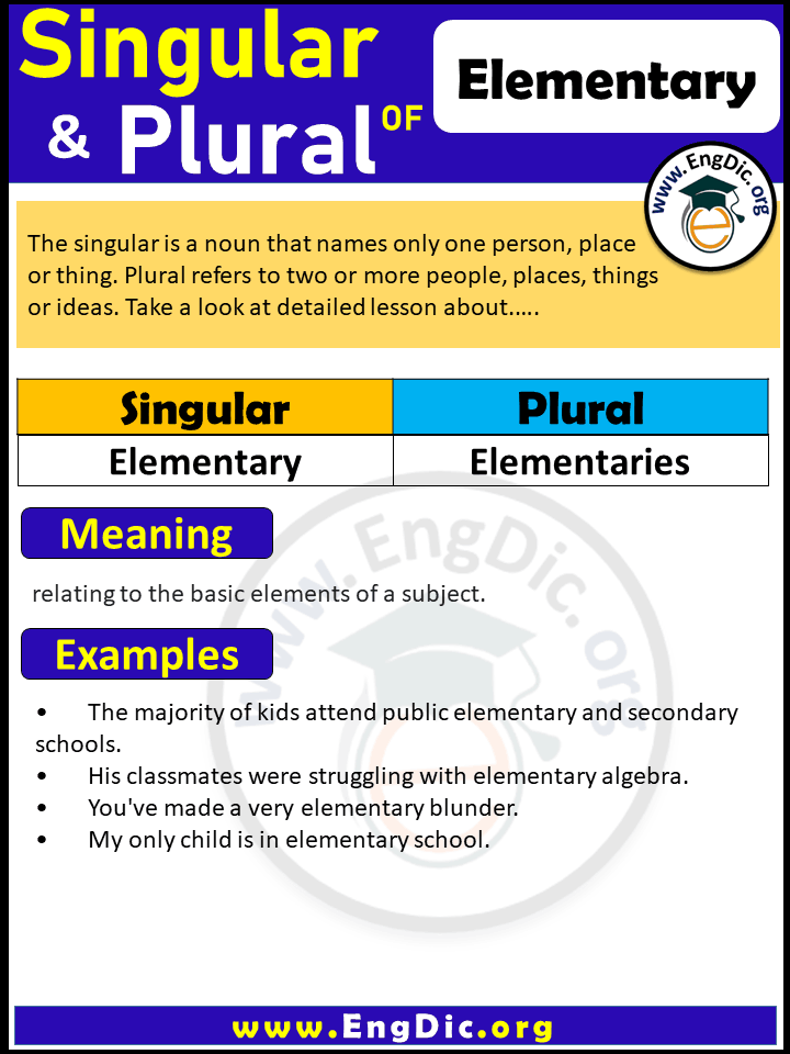 Elementary Plural, What is the Plural of Elementary?