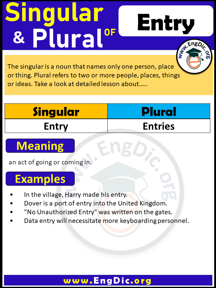 Entry Plural, What is the Plural of Entry?