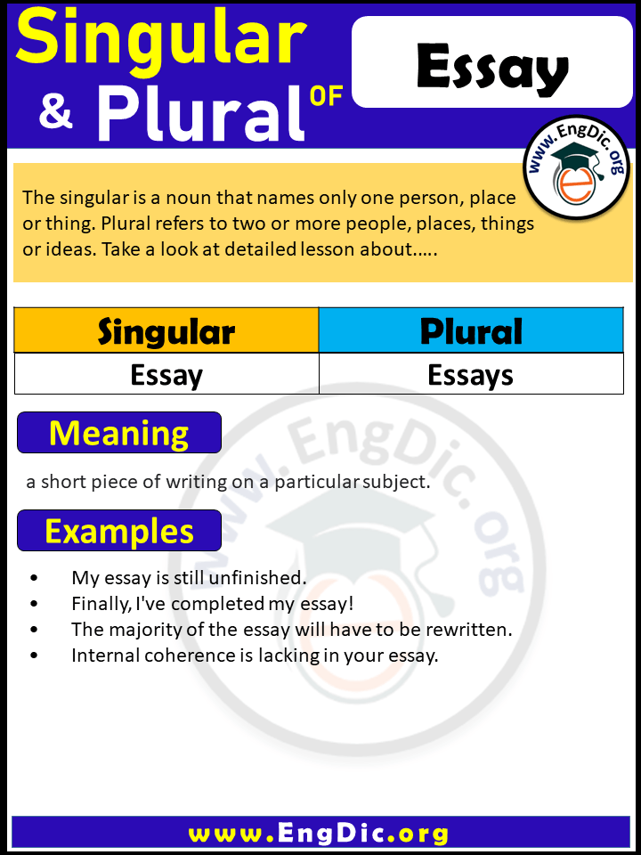 Essay Plural, What is the plural of Essay?