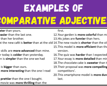 20 Examples of Comparative Adjectives in Sentences
