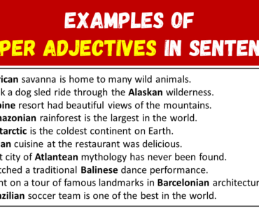 50 Examples of Proper Adjectives in Sentences