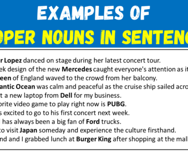 50 Examples of Proper Nouns in Sentences