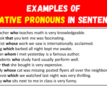 20 Examples of Relative Pronouns in Sentences