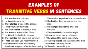 +50 Examples of Transitive Verbs in Sentences - EngDic