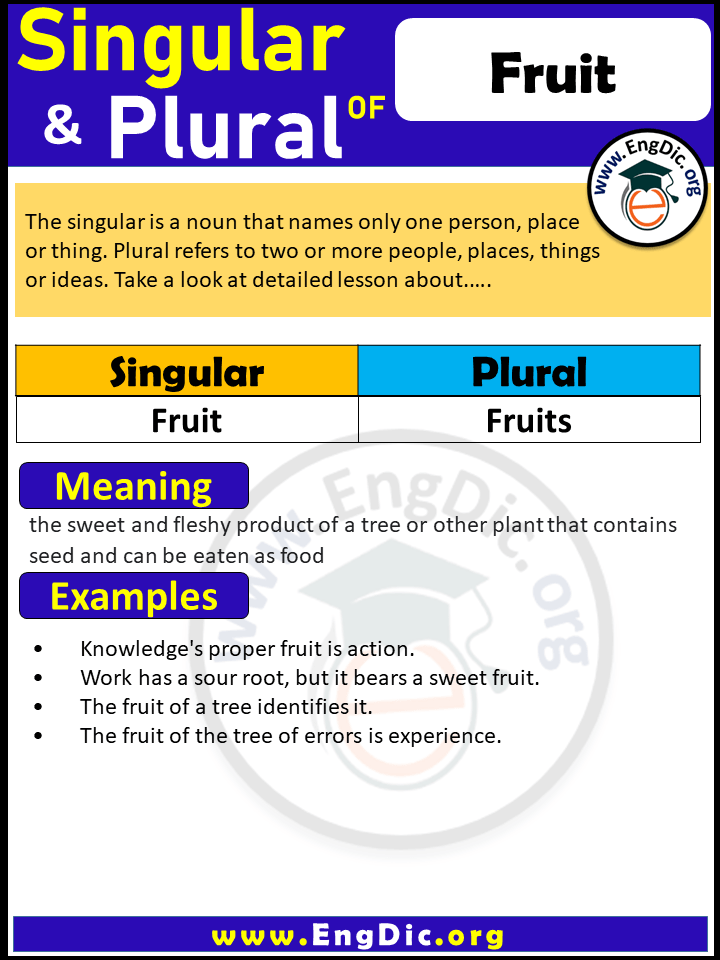 Fruit Plural What Is The Plural Of Fruit EngDic