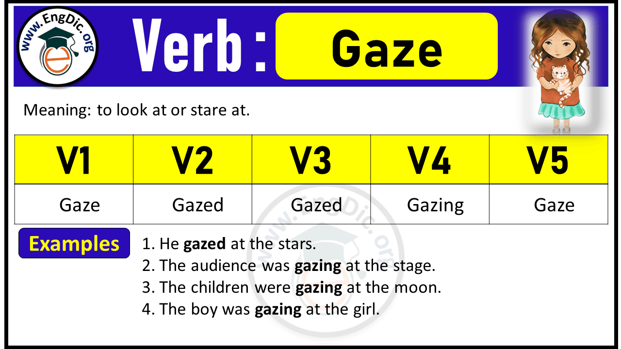 Gaze Verb Forms: Past Tense and Past Participle (V1 V2 V3)