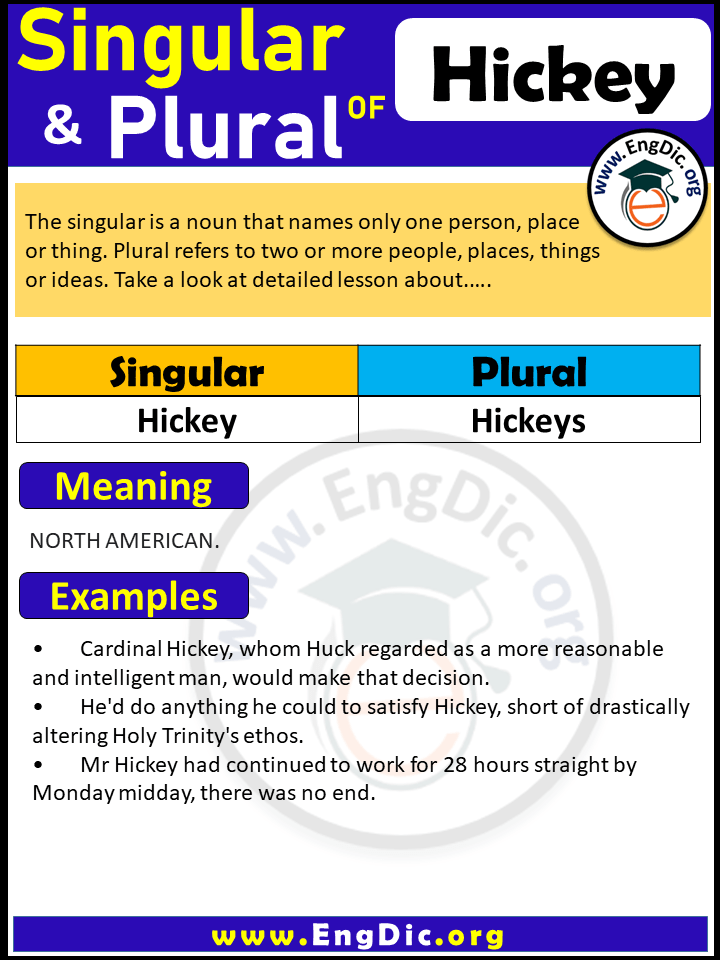 Hickey Plural, What is the plural of Hickey?
