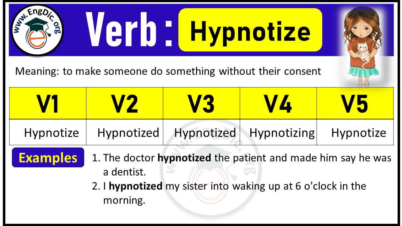Hypnotize Verb Forms: Past Tense and Past Participle (V1 V2 V3)