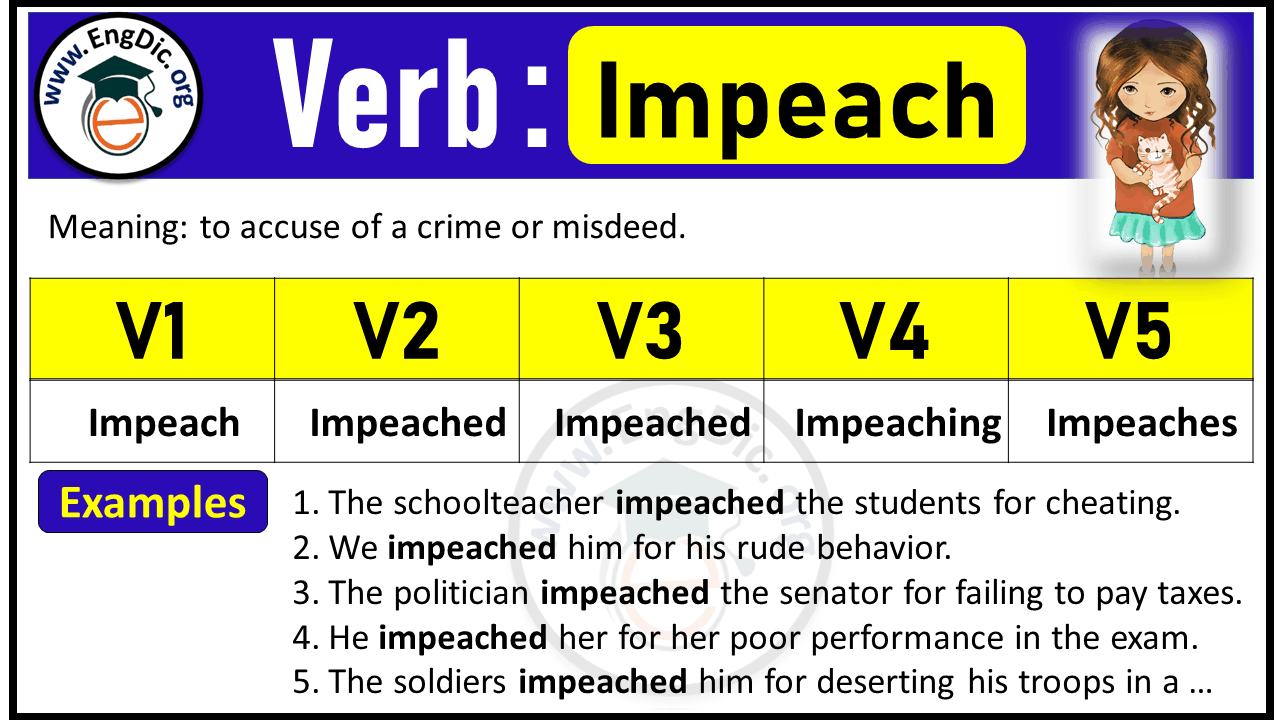 Impeach Verb Forms: Past Tense and Past Participle (V1 V2 V3)