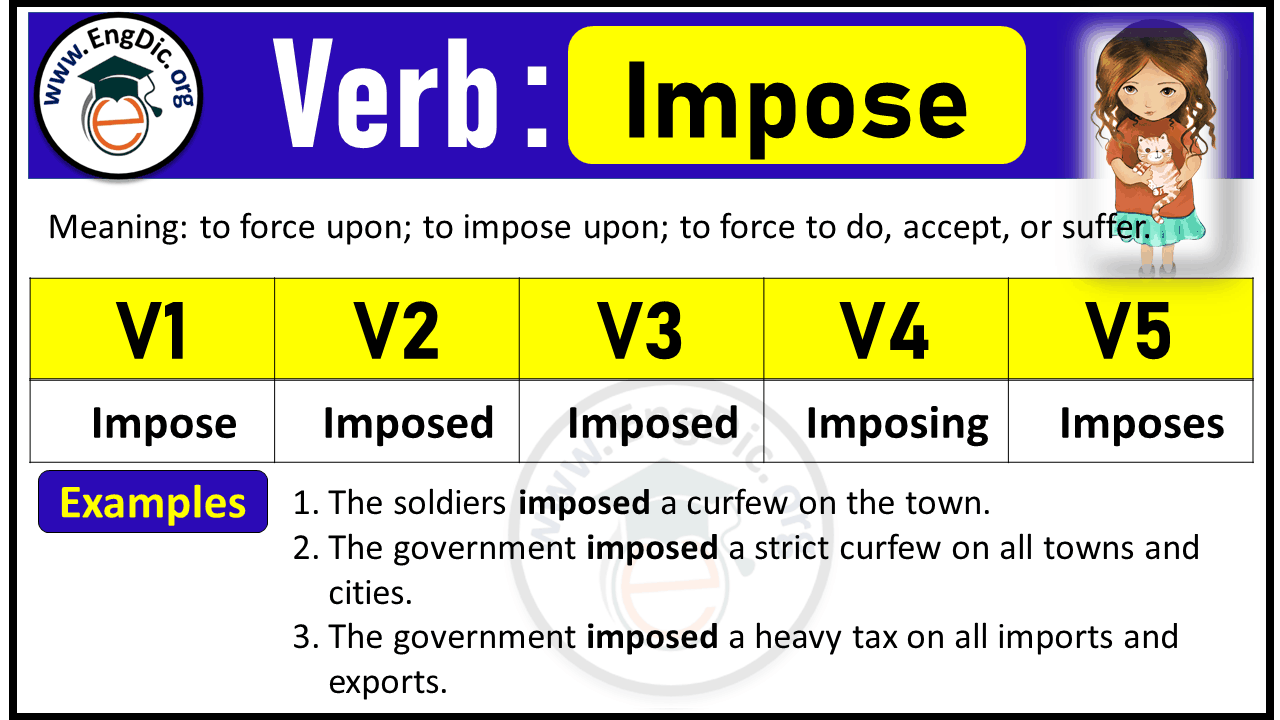 Impose Past Tense, V1 V2 V3 V4 V5 Forms of Impose, Past Simple and Past Participle