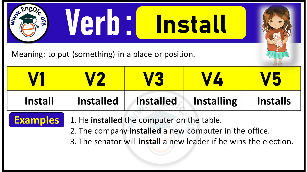 Install Verb Forms: Past Tense and Past Participle (V1 V2 V3)