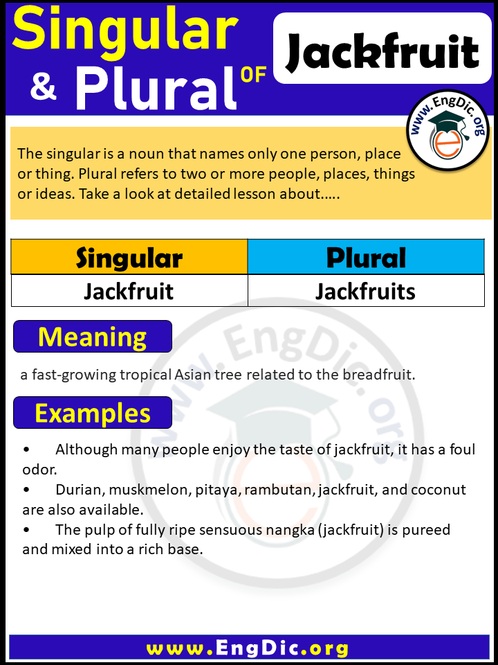 Jackfruit Plural, What is the plural of Jackfruit?