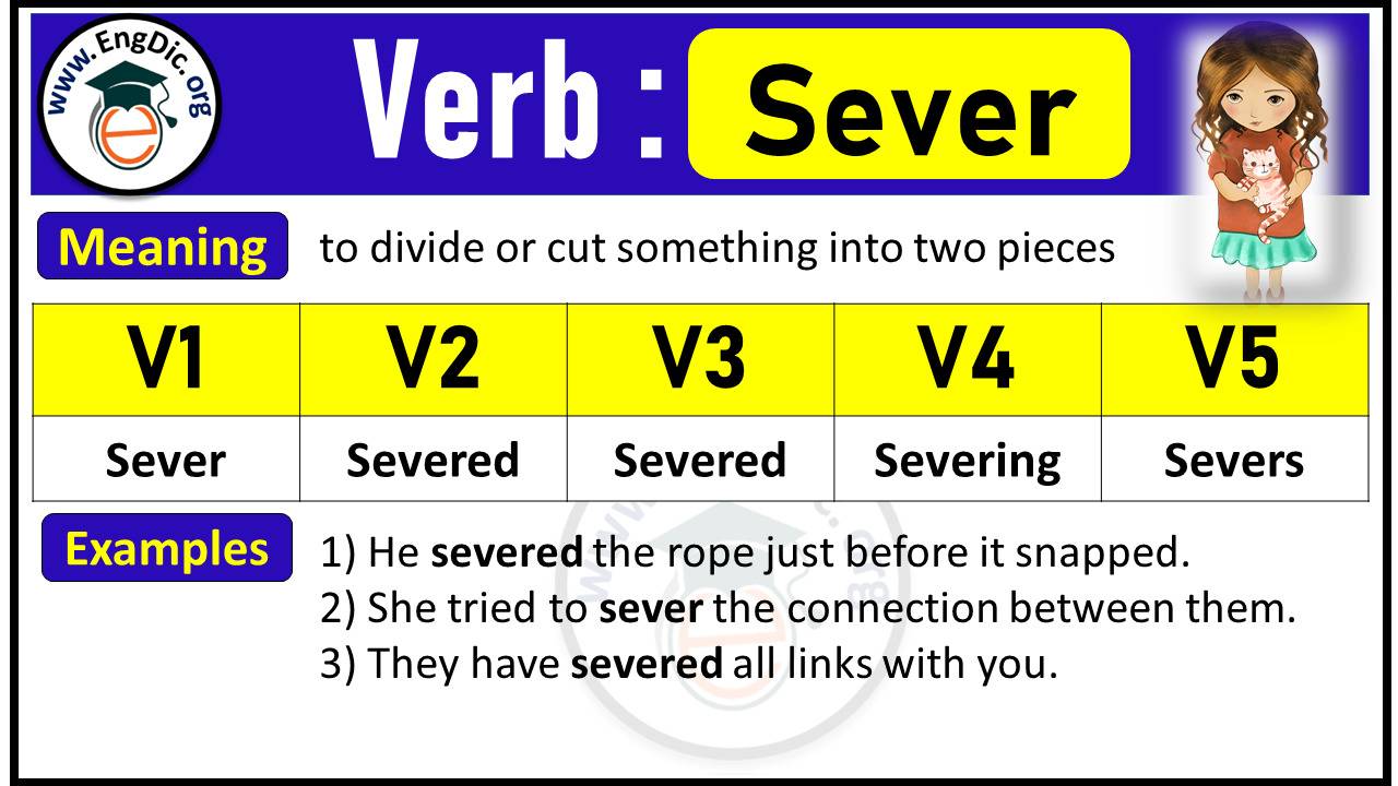 Sever Past Tense, V1 V2 V3 V4 V5 Forms of Sever, Past Simple and Past Participle