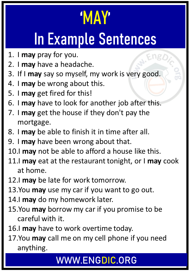 may in example sentences