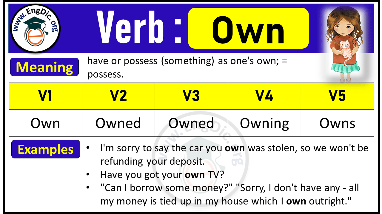 Own Verb Forms: Past Tense and Past Participle (V1 V2 V3)