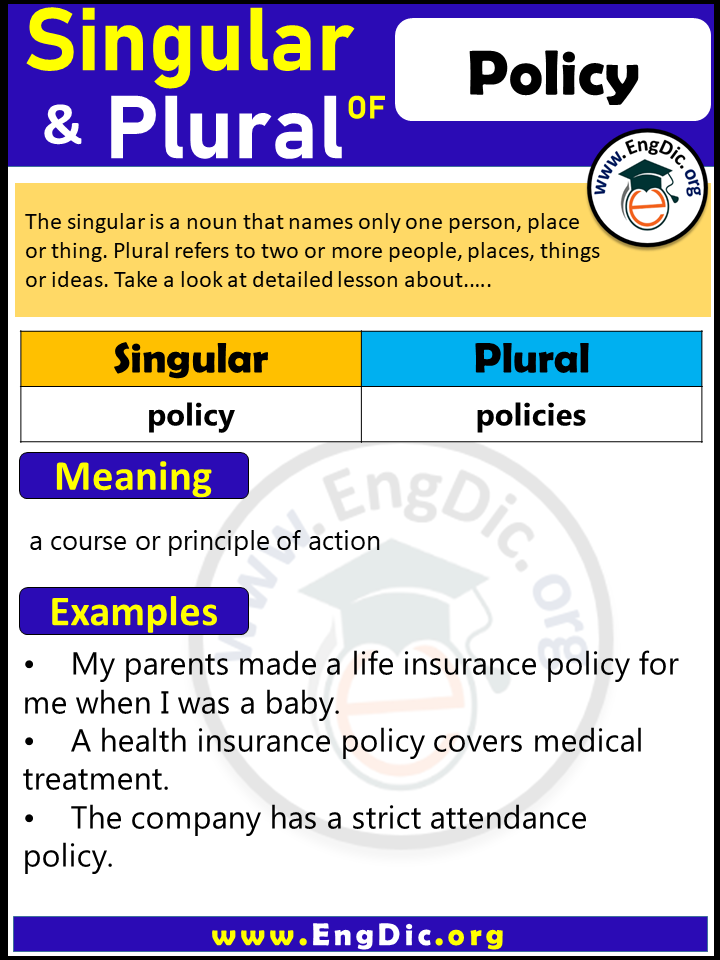 Policy Plural, What is the Plural of Policy?