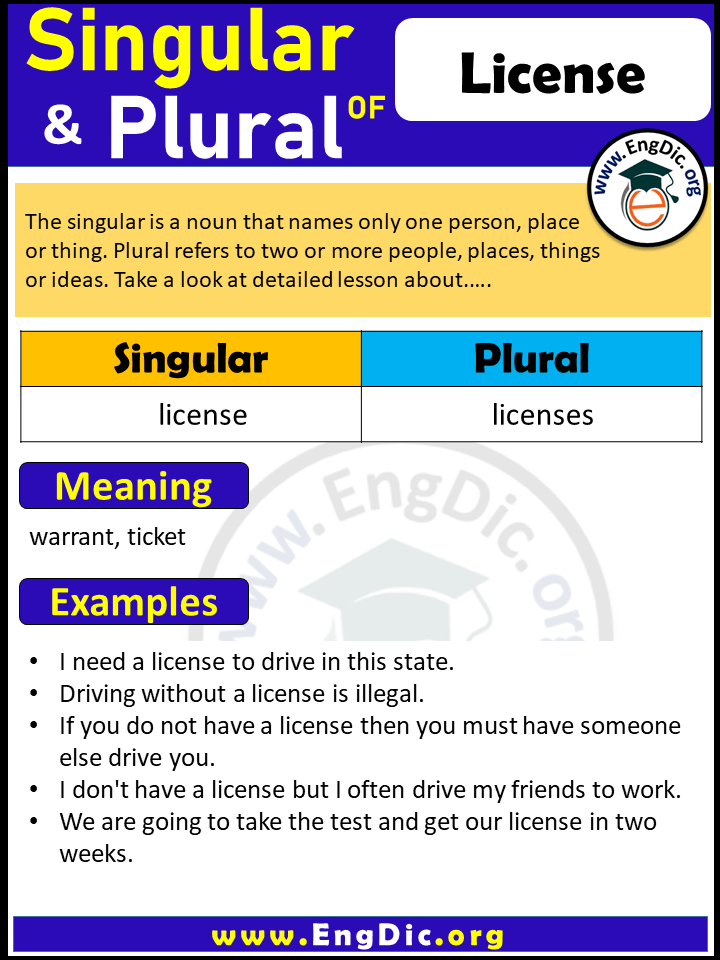 License Plural, What is the Plural of License?