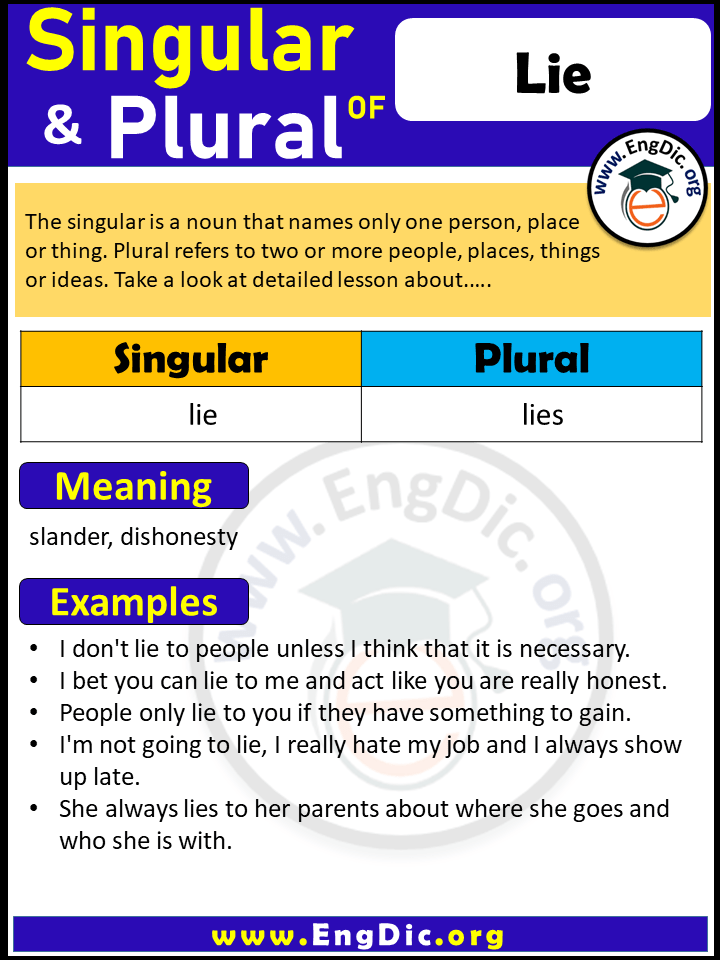 Lie Plural, What is the Plural of Lie?