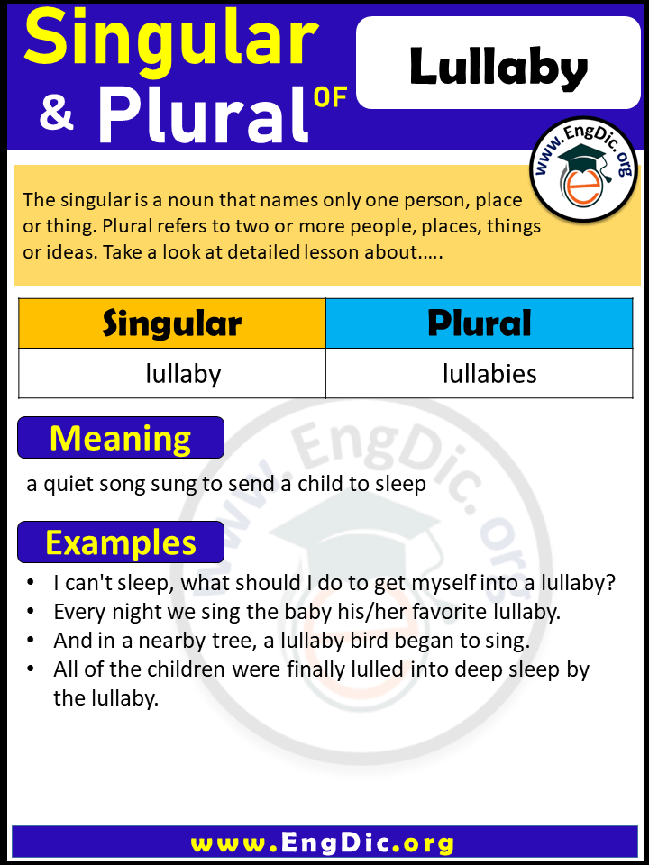 Lullaby Plural, What is the Plural of Lullaby?