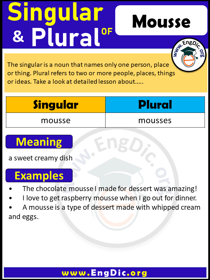 Mousse Plural, What is the Plural of Mousse?