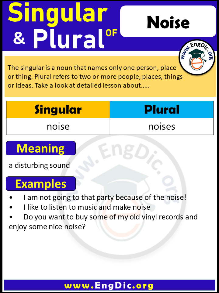 Noise Plural, What is the Plural of Noise?
