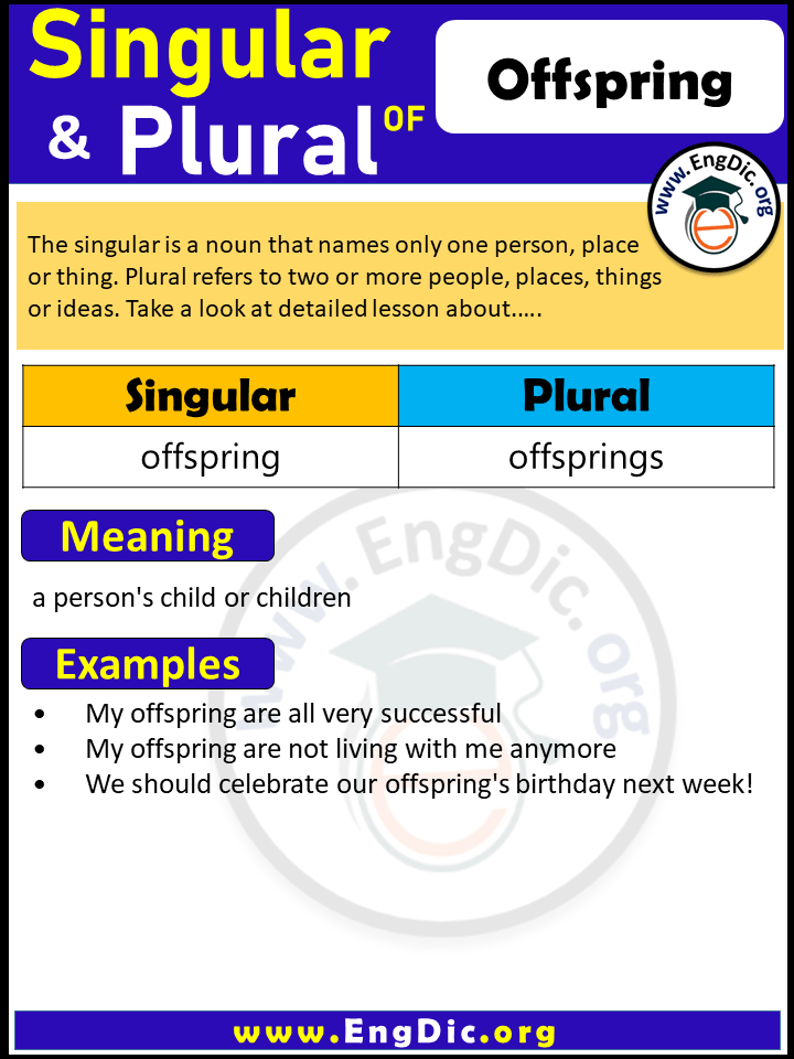 Offspring Plural, What is the Plural of Offspring?