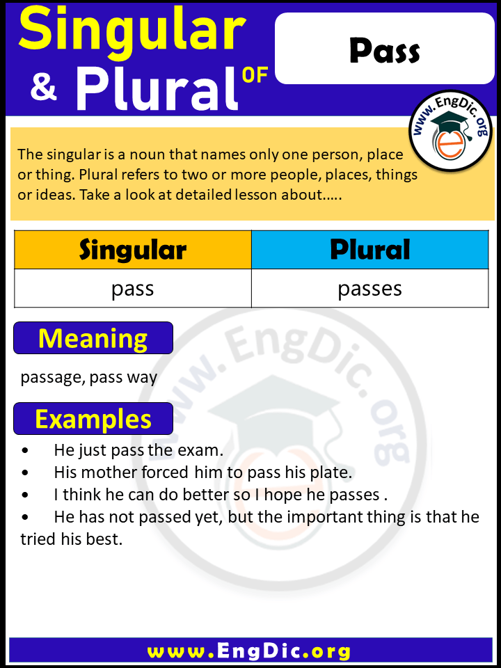 Pass Plural, What is the Plural of Pass?