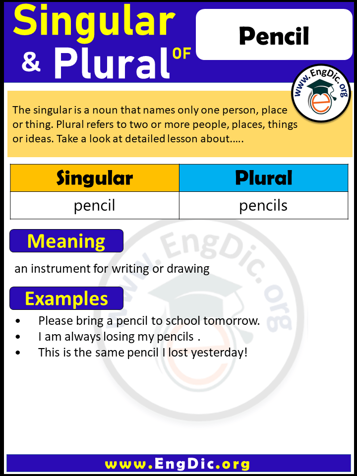 Pencil Plural, What is the Plural of Pencil?