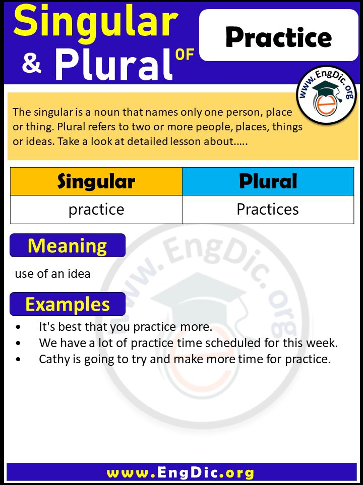 Practice Plural, What is the Plural of Practice?