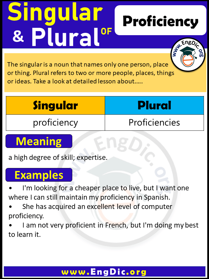 Proficiency Plural, What is the Plural of Proficiency?
