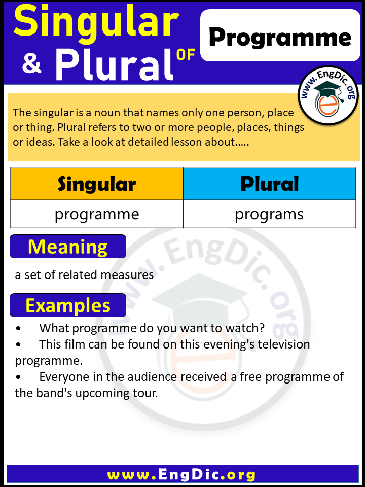 Programme Plural, What is the Plural of Programme?