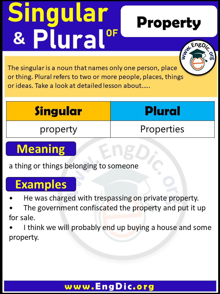 Property Plural, What is the Plural of Property?