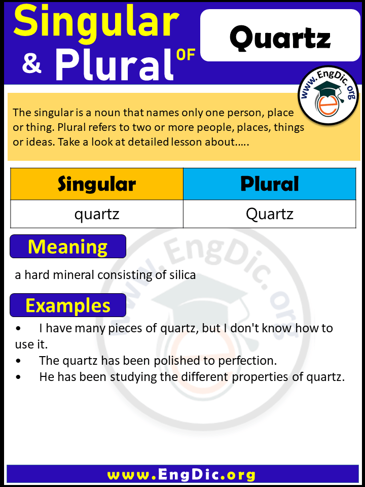 Quartz Plural, What is the Plural of Quartz?