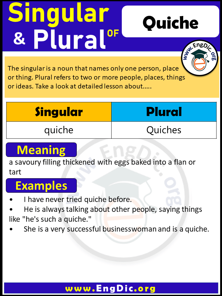 Quiche Plural, What is the Plural of Quiche? Quiche Plural, What is the Plural of Quiche?