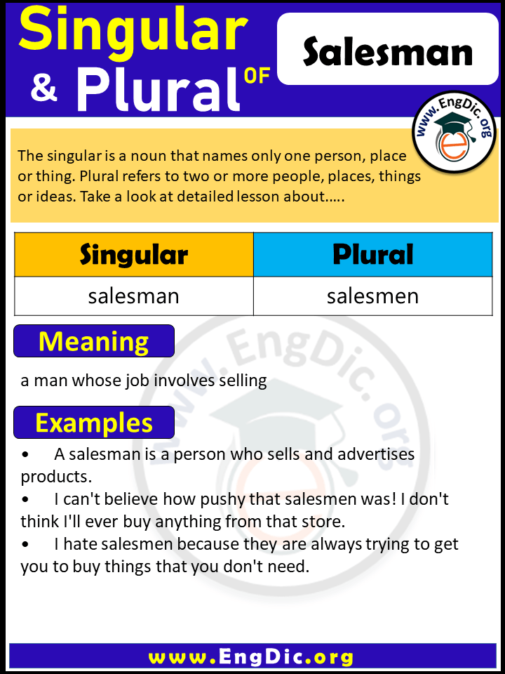 Salesman Plural, What is the Plural of Salesman?