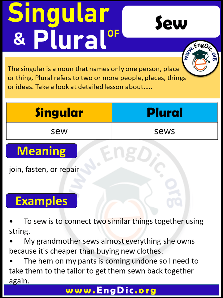 Sew Plural, What is the Plural of Sew?