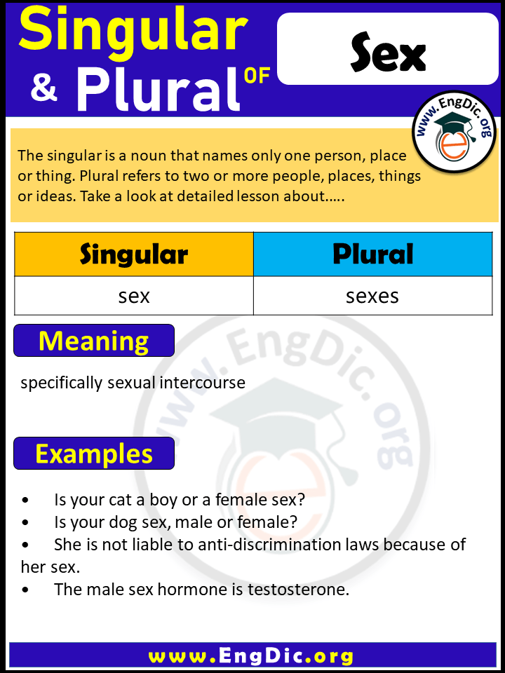 Sex Plural, What is the Plural of Sex?