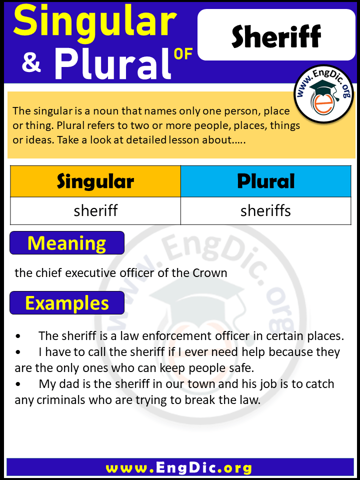 Sheriff Plural, What is the Plural of Sheriff?
