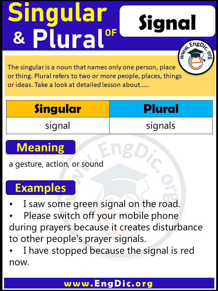 Signal Plural, What is the Plural of Signal?