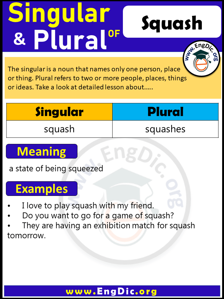 Squash Plural, What is the Plural of Squash?