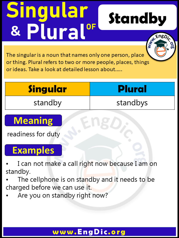 Standby Plural, What is the Plural of Standby?