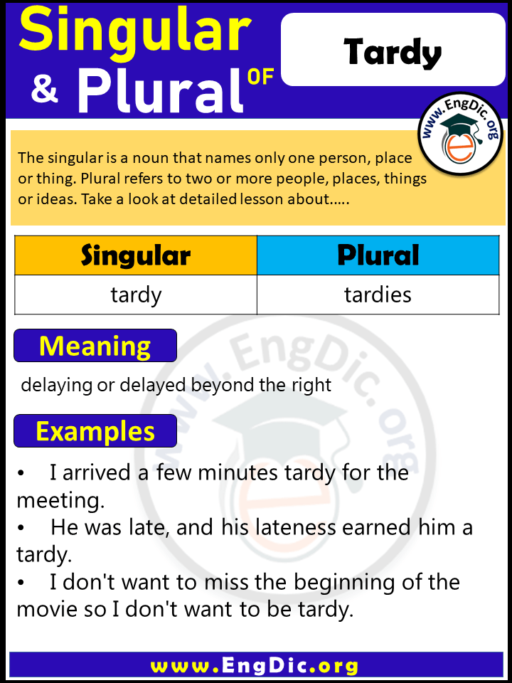 Tardy Plural, What is the Plural of Tardy?