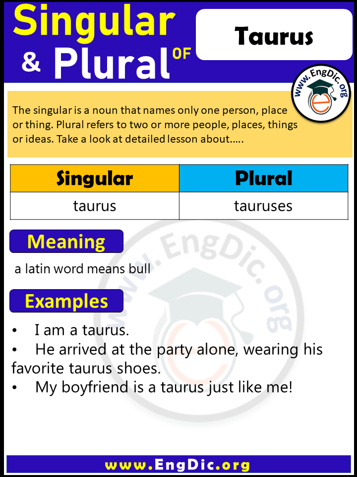 Taurus Plural, What is the Plural of Taurus?
