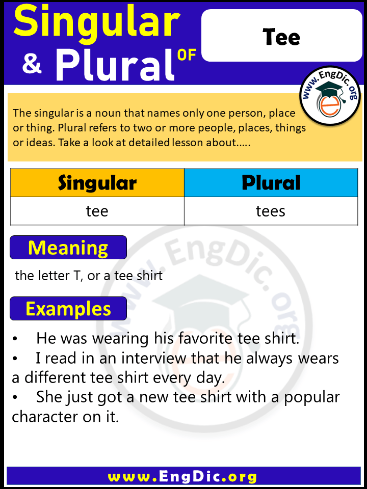 Tee Plural, What is the Plural of Tee?