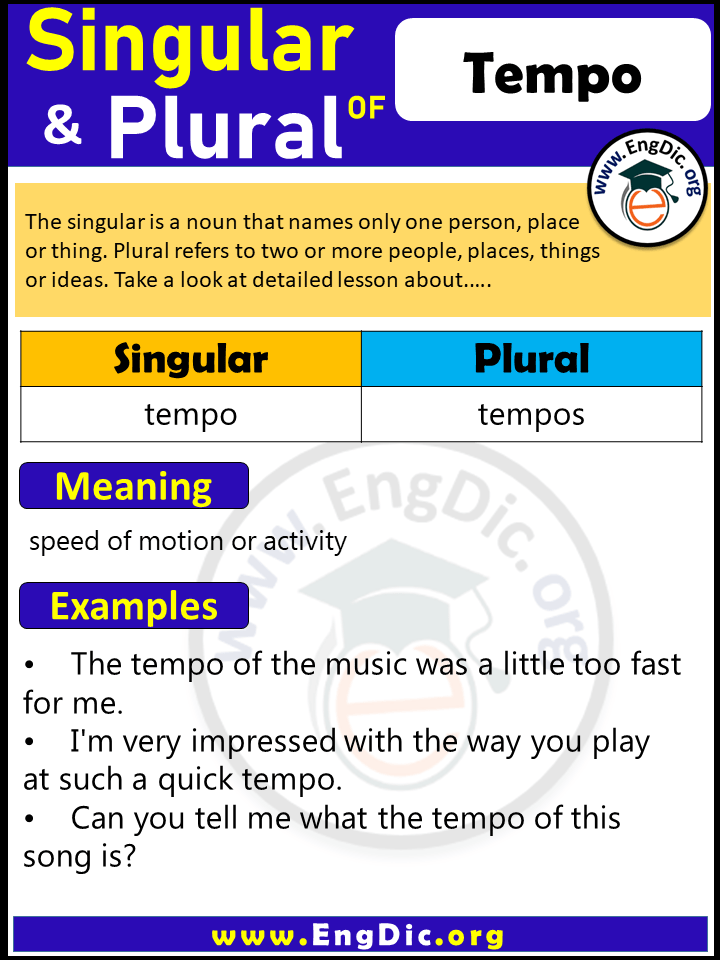 Tempo Plural, What is the Plural of Tempo?